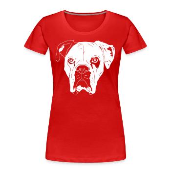 Boxer Mix - Frauen Premium Bio T-Shirt - Rot - Vorne - Mia (176cm)
