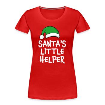 Santa's Little Helper - Women's Premium Organic T-Shirt - red - Front - Mia (176cm)