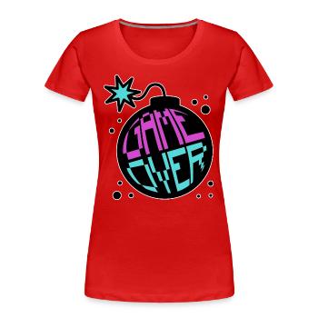 Game Over Retrogaming Pro Gamer Multiplayer Spiele - Frauen Premium Bio T-Shirt - Rot - Vorne - Mia (176cm)