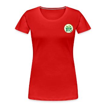 BIO Logo - Women's Premium Organic T-Shirt - red - Front - Mia (176cm)