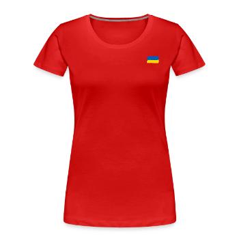 Ukraine Flagge Pinselstyl - Frauen Premium Bio T-Shirt - Rot - Vorne - Mia (176cm)