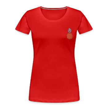 Ananas Vektor - Frauen Premium Bio T-Shirt - Rot - Vorne - Mia (176cm)
