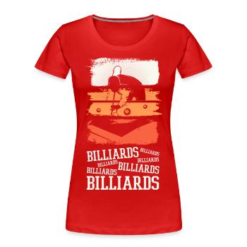 Billard Pool Snooker Queue Kugeln Vintage Retro - Frauen Premium Bio T-Shirt - Rot - Vorne - Mia (176cm)