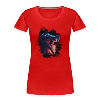 Powerful Dragon - Frauen Premium Bio T-Shirt - Rot - Vorne - Mia (176cm)