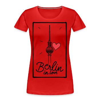 Berlin in Love - Women's Premium Organic T-Shirt - red - Front - Mia (176cm)