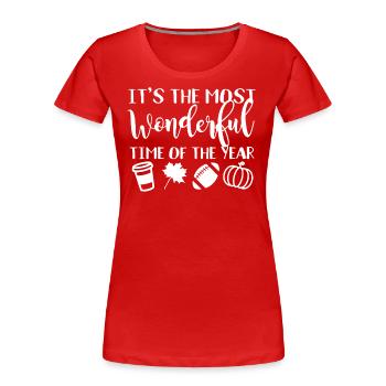 It's The Most Wonderful Time Of The Year - Women's Premium Organic T-Shirt - red - Front - Mia (176cm)