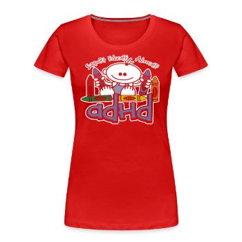 ADHD Crayons - Women's Premium Organic T-Shirt - red - Front - Mia (176cm)