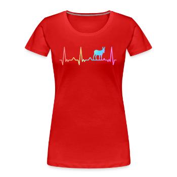 Esel Eselchen Maultier Muli - Frauen Premium Bio T-Shirt - Rot - Vorne - Mia (176cm)