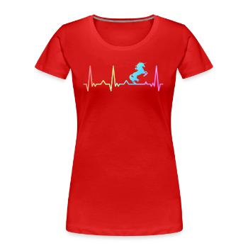 Licorne Licornes Créatures mythiques Mystique - T-shirt bio Premium Femme - rouge - Devant - Mia (176cm)