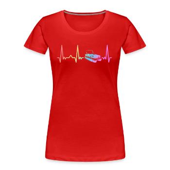 Pontonboot Kapitän Ponton Boote - Frauen Premium Bio T-Shirt - Rot - Vorne - Mia (176cm)