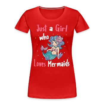 Meerjungfrau Fabel Meerjungfrauen Märchen - Frauen Premium Bio T-Shirt - Rot - Vorne - Mia (176cm)