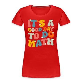 Enseignant Professeur d’école Enseignant Enseignant - T-shirt bio Premium Femme - rouge - Devant - Mia (176cm)
