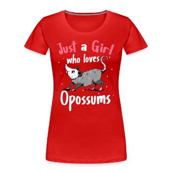 Opossum Possum Animal - Women's Premium Organic T-Shirt - red - Front - Mia (176cm)
