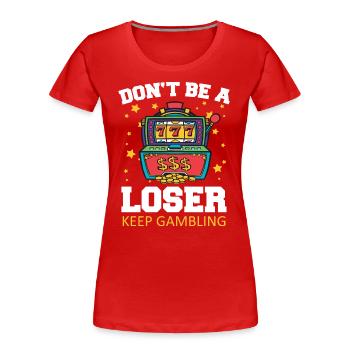Casino Gambling Casino Las Vegas Gamblers - Women's Premium Organic T-Shirt - red - Front - Mia (176cm)