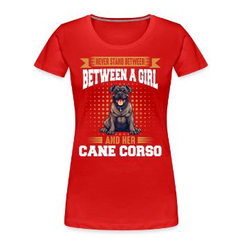 Cane Corso Dog - Women's Premium Organic T-Shirt - red - Front - Mia (176cm)