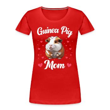Meerschweinchen - Frauen Premium Bio T-Shirt - Rot - Vorne - Mia (176cm)