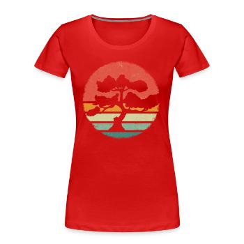Bonsaï Bonsaï Japonais - T-shirt bio Premium Femme - rouge - Devant - Mia (176cm)
