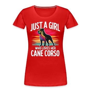 Cane Corso Dog - Women's Premium Organic T-Shirt - red - Front - Mia (176cm)