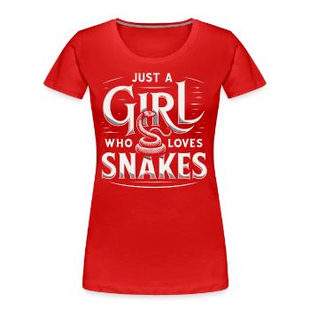 Schlange Schlangen Tier - Frauen Premium Bio T-Shirt - Rot - Vorne - Mia (176cm)