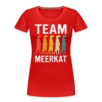 Suricate Animal Erdmann - T-shirt bio Premium Femme - rouge - Devant - Mia (176cm)