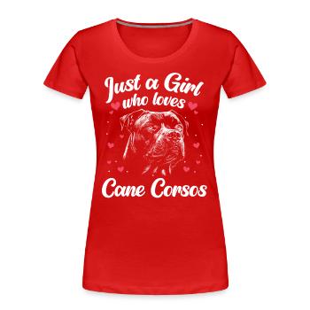 Cane Corso Dog - Women's Premium Organic T-Shirt - red - Front - Mia (176cm)