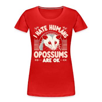 Opossum Possum Animal - Women's Premium Organic T-Shirt - red - Front - Mia (176cm)
