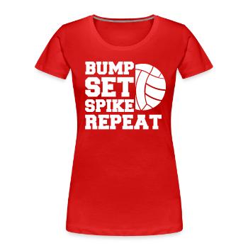 Joueur de volley-ball Volley-ball de plage Joueur de volley-ball S - T-shirt bio Premium Femme - rouge - Devant - Mia (176cm)