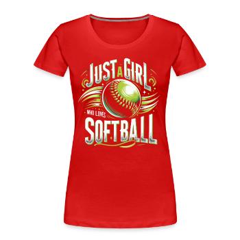 Softball Sport Softball Spieler - Frauen Premium Bio T-Shirt - Rot - Vorne - Mia (176cm)