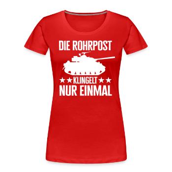 Panzer Kampfpanzer Panzerkampfwagen Panzerfahrer - Frauen Premium Bio T-Shirt - Rot - Vorne - Mia (176cm)