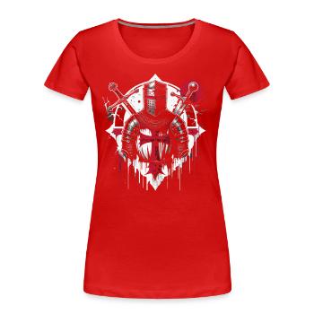 Deus Vult Crusader Knights Templier Moyen Âge - T-shirt bio Premium Femme - rouge - Devant - Mia (176cm)