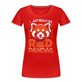 Westlicher Kleiner Panda Roter Panda Himalaja Katz - Frauen Premium Bio T-Shirt - Rot - Vorne - Mia (176cm)