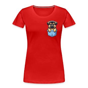 Berger Allemand Malinois - T-shirt bio Premium Femme - rouge - Devant - Mia (176cm)