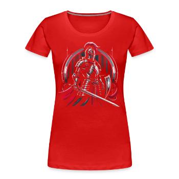 Deus Vult Crusader Knights Templier Moyen Âge - T-shirt bio Premium Femme - rouge - Devant - Mia (176cm)