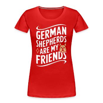 Berger Allemand Malinois - T-shirt bio Premium Femme - rouge - Devant - Mia (176cm)