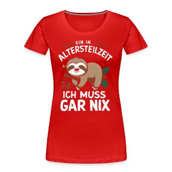 Retraite partielle ATZ - T-shirt bio Premium Femme - rouge - Devant - Mia (176cm)