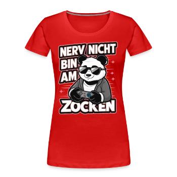 Panda Panda Bear Pandas - Women's Premium Organic T-Shirt - red - Front - Mia (176cm)