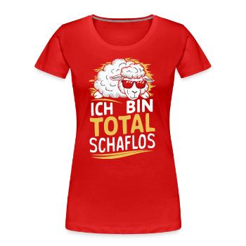 sheep, flock of sheep, farm, farmer, shepherd - Women's Premium Organic T-Shirt - red - Front - Mia (176cm)
