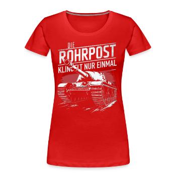 Panzer Kampfpanzer Panzerkampfwagen Panzerfahrer - Frauen Premium Bio T-Shirt - Rot - Vorne - Mia (176cm)