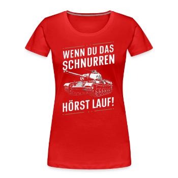 Panzer Kampfpanzer Panzerkampfwagen Panzerfahrer - Frauen Premium Bio T-Shirt - Rot - Vorne - Mia (176cm)