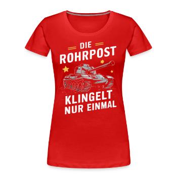Panzer Kampfpanzer Panzerkampfwagen Panzerfahrer - Frauen Premium Bio T-Shirt - Rot - Vorne - Mia (176cm)