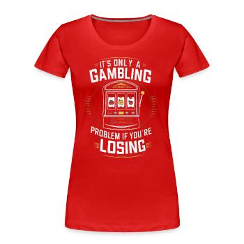 Casino Gambling Casino Las Vegas Gamblers - Women's Premium Organic T-Shirt - red - Front - Mia (176cm)