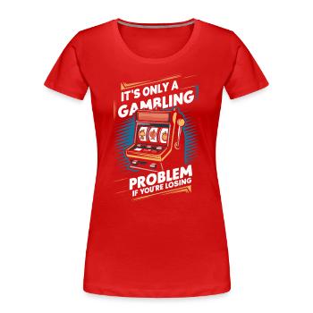 Casino Gambling Casino Las Vegas Gamblers - Women's Premium Organic T-Shirt - red - Front - Mia (176cm)