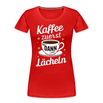 Café Café Buveurs de café Amateurs de café - T-shirt bio Premium Femme - rouge - Devant - Mia (176cm)