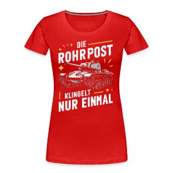 Panzer Kampfpanzer Panzerkampfwagen Panzerfahrer - Frauen Premium Bio T-Shirt - Rot - Vorne - Mia (176cm)