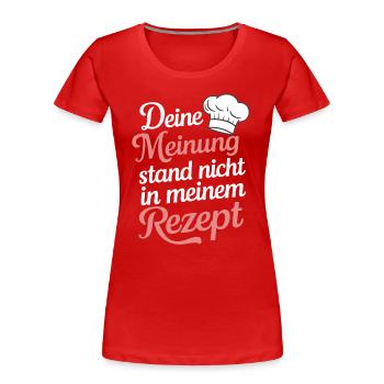 Chef Chef - T-shirt bio Premium Femme - rouge - Devant - Mia (176cm)
