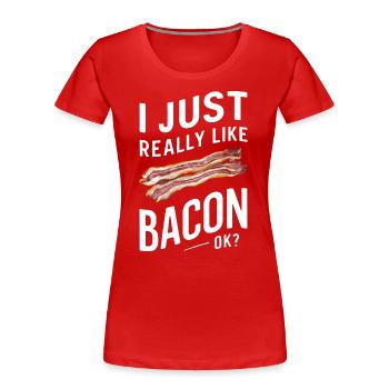Bacon Breakfast Bacon - Women's Premium Organic T-Shirt - red - Front - Mia (176cm)