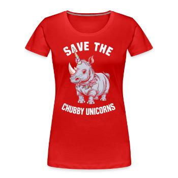 Nashorn Rhinozeros - Frauen Premium Bio T-Shirt - Rot - Vorne - Mia (176cm)