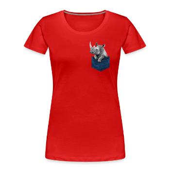 Nashorn Rhinozeros - Frauen Premium Bio T-Shirt - Rot - Vorne - Mia (176cm)