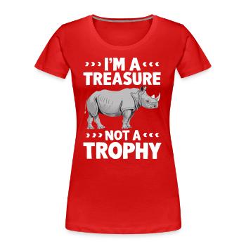 Nashorn Rhinozeros - Frauen Premium Bio T-Shirt - Rot - Vorne - Mia (176cm)