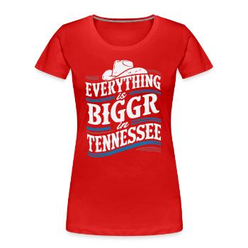 Tennessee USA Amerika - Frauen Premium Bio T-Shirt - Rot - Vorne - Mia (176cm)